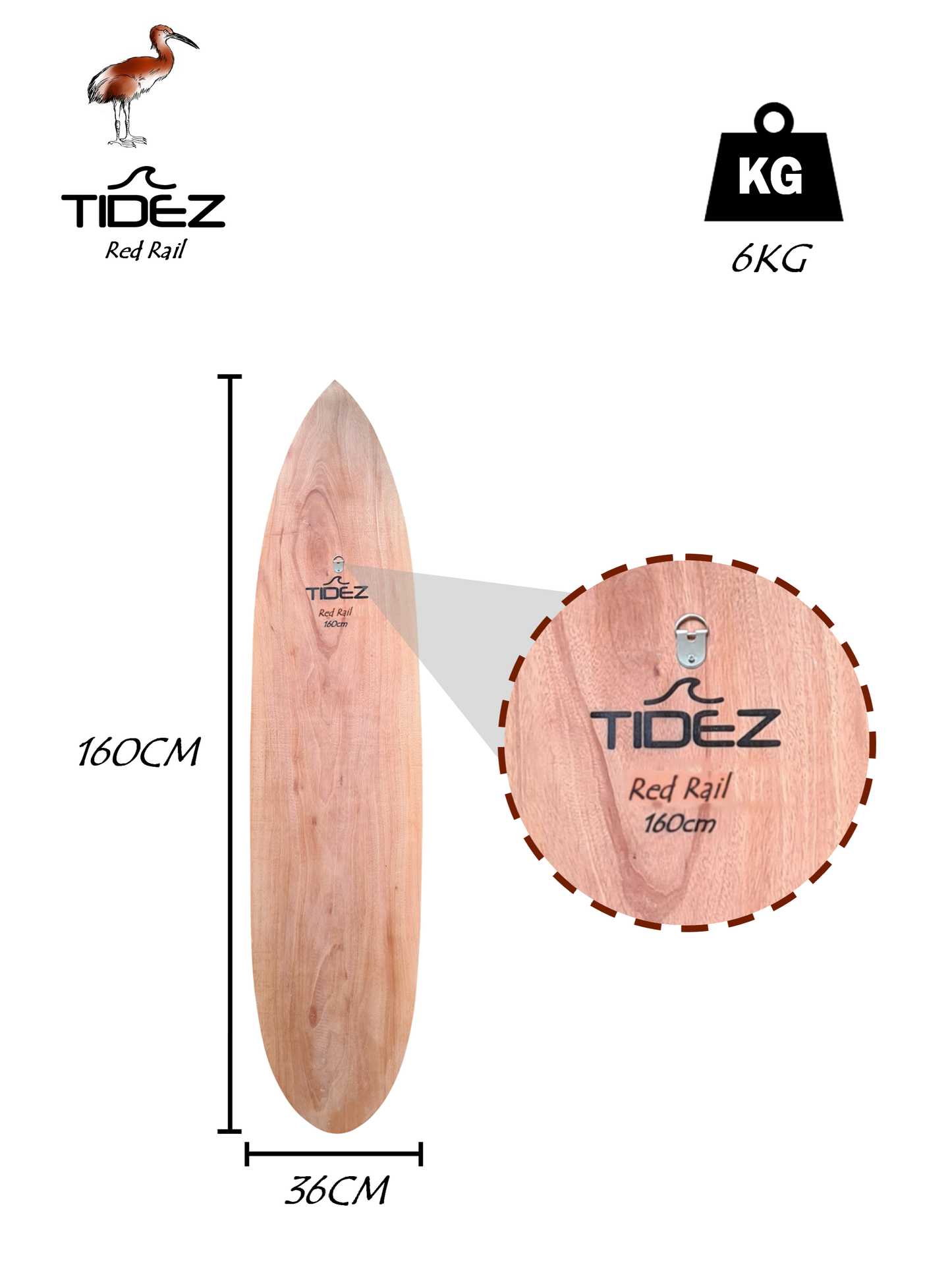 Tidez Red Rail 160cm